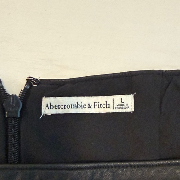 Abercrombie & Fitch Black Faux Leather Mini Skirt with Wrap Hem - Picture 2 of 7
